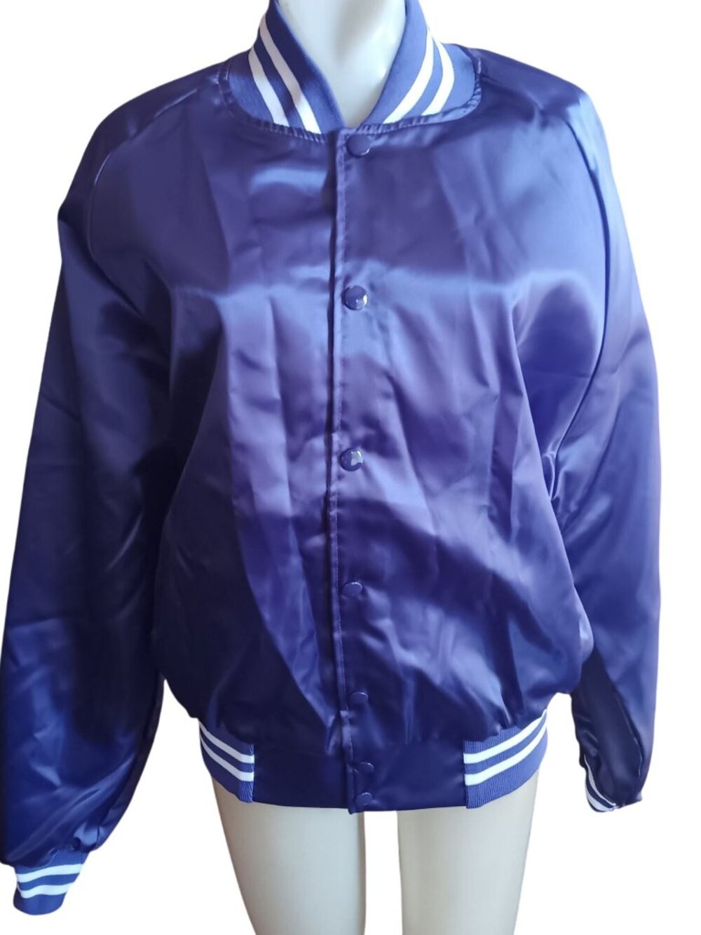 Satin Varsity Purple Vintage Satin Puffer Jacket New 1980's Auburn Sportswear